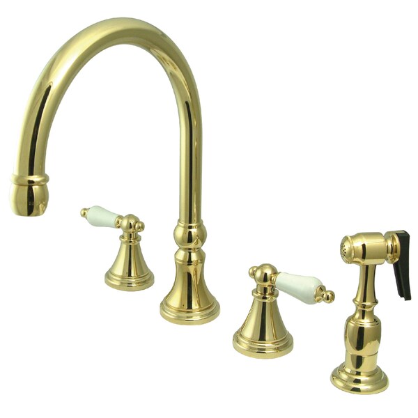 Widespread Kitchen Faucet, Polished Brass